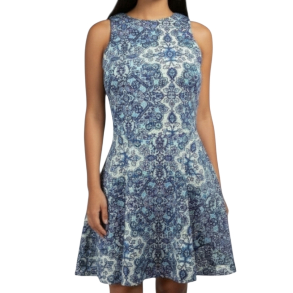Aeropostale Dress Womens Size S Small Blue White Floral Stretchy Feminine Dainty